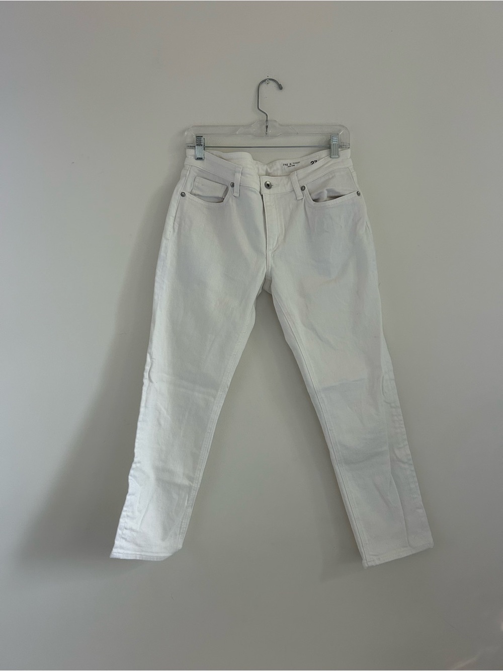 rag & bone White Straight-Leg Jeans